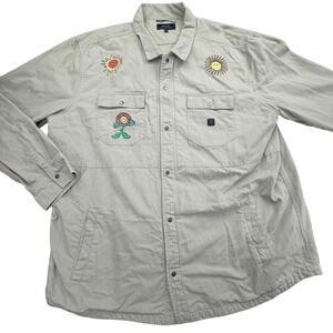 Roark Hebrides Unlined Jacket Mens 2XL Green Military Cotton Canvas Embroidered